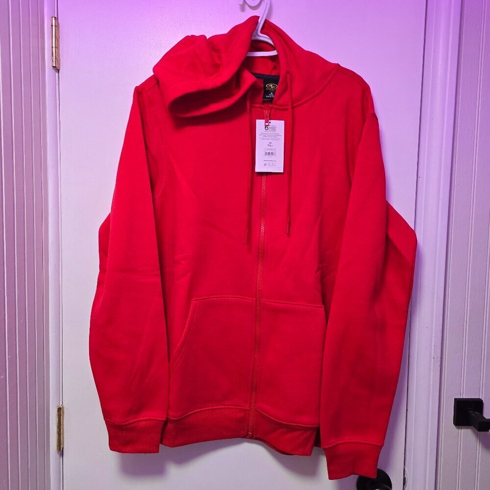 Athletic Works Big Men's Fleece Zip Hoodie Sweatshirt - Medium Tall - Brand New